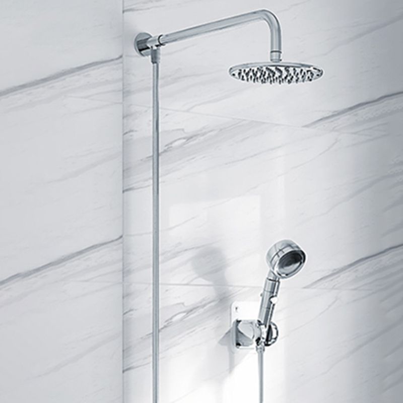Contemporary Shower Head Combo Polished Stainless Steel Ceiling Mounted Shower Head Clearhalo 'Bathroom Remodel & Bathroom Fixtures' 'Home Improvement' 'home_improvement' 'home_improvement_shower_heads' 'Shower Heads' 'shower_heads' 'Showers & Bathtubs Plumbing' 'Showers & Bathtubs' 1200x1200_0f323000-28a5-48d9-9e7b-27d8edd39829