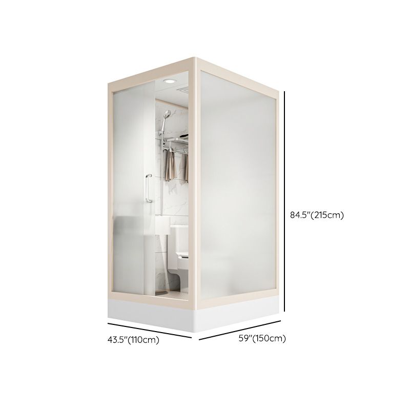 Rectangular Sliding Shower Enclosure Framed Shower Enclosure in White Clearhalo 'Bathroom Remodel & Bathroom Fixtures' 'Home Improvement' 'home_improvement' 'home_improvement_shower_stalls_enclosures' 'Shower Stalls & Enclosures' 'shower_stalls_enclosures' 'Showers & Bathtubs' 1200x1200_0f32d37b-f4f9-4948-bb40-3e79a6130641