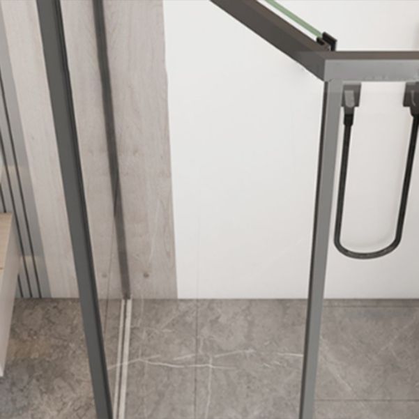 Diamond Folding Shower Screen, Full Frame Single Sliding Shower Door Clearhalo 'Bathroom Remodel & Bathroom Fixtures' 'Home Improvement' 'home_improvement' 'home_improvement_shower_tub_doors' 'Shower and Tub Doors' 'shower_tub_doors' 'Showers & Bathtubs' 1200x1200_0f37a075-1504-422d-80ff-a86eff0c0383