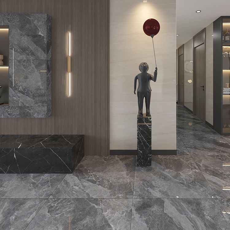 Contemporary Polished Porcelain Tile Marble Pattern Square Wall & Floor Tile Clearhalo 'Floor Tiles & Wall Tiles' 'floor_tiles_wall_tiles' 'Flooring 'Home Improvement' 'home_improvement' 'home_improvement_floor_tiles_wall_tiles' Walls and Ceiling' 1200x1200_0f3cebf6-5fc3-4b02-9aab-40f0c67be4e8
