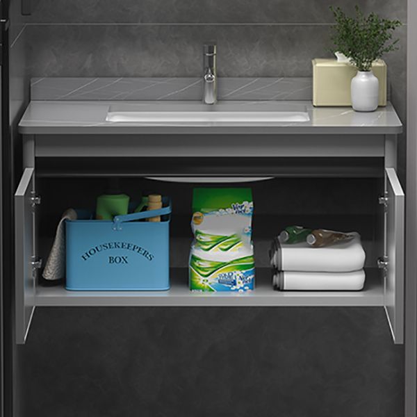 Wall Mount Bathroom Vanity Modern Metal Base Rectangular Single Vanity Set Clearhalo 'Bathroom Remodel & Bathroom Fixtures' 'Bathroom Vanities' 'bathroom_vanities' 'Home Improvement' 'home_improvement' 'home_improvement_bathroom_vanities' 1200x1200_0f461bb8-19bd-4a0d-bb44-ec192e869084