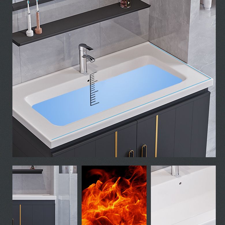 Glam Single Wall Mount Sink Vanity Gray Metal Base Rectangular Vanity Set Clearhalo 'Bathroom Remodel & Bathroom Fixtures' 'Bathroom Vanities' 'bathroom_vanities' 'Home Improvement' 'home_improvement' 'home_improvement_bathroom_vanities' 1200x1200_0f4b1194-671c-49dc-9bc5-879947e780ae
