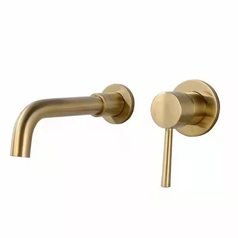 Wall Mounted Faucet Glam Style Vessel Sink Bathroom Faucet with Lever Handle Clearhalo 'Bathroom Remodel & Bathroom Fixtures' 'Bathroom Sink Faucets' 'Bathroom Sinks & Faucet Components' 'bathroom_sink_faucets' 'Home Improvement' 'home_improvement' 'home_improvement_bathroom_sink_faucets' 1200x1200_0f58e150-4896-4589-9631-28926bf867e3