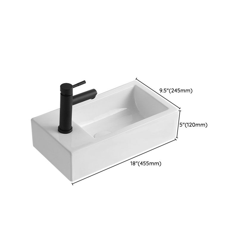 Modern Vessel Sink Rectangular Porcelain Wall Mount Bathroom Sink(Not Included Faucet) Clearhalo 'Bathroom Remodel & Bathroom Fixtures' 'Bathroom Sinks & Faucet Components' 'Bathroom Sinks' 'bathroom_sink' 'Home Improvement' 'home_improvement' 'home_improvement_bathroom_sink' 1200x1200_0f68ef95-1675-4b3a-89de-c91219a0e15f