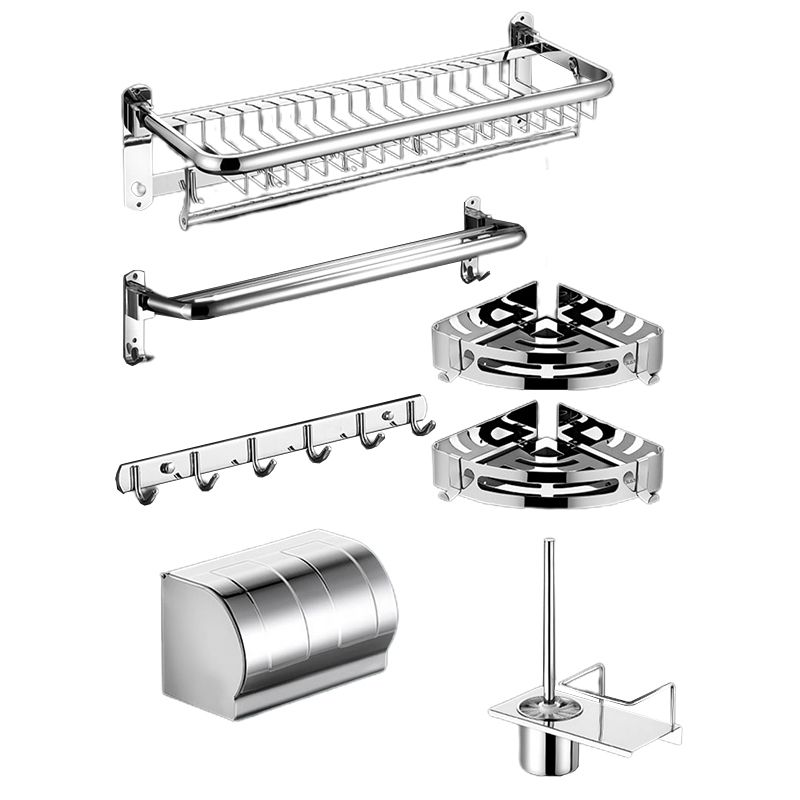 Minimalistic Bathroom Accessory Kit Paper Holder Towel Bar Stainless Steel Bathroom Set Clearhalo 'Bathroom Hardware Sets' 'Bathroom Hardware' 'Bathroom Remodel & Bathroom Fixtures' 'bathroom_hardware_sets' 'Home Improvement' 'home_improvement' 'home_improvement_bathroom_hardware_sets' 1200x1200_0f6e0a78-94df-48a2-b053-242aa5c0061f