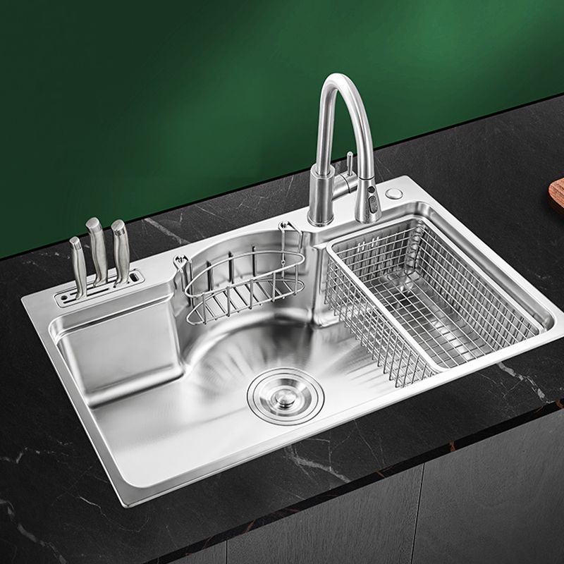 Modern Style Kitchen Sink Dirt Resistant Drop-In Kitchen Sink Clearhalo 'Home Improvement' 'home_improvement' 'home_improvement_kitchen_sinks' 'Kitchen Remodel & Kitchen Fixtures' 'Kitchen Sinks & Faucet Components' 'Kitchen Sinks' 'kitchen_sinks' 1200x1200_0f76b7ad-556e-4d25-a985-56a506456915