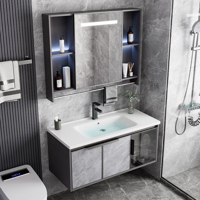 Metal Bathroom Sink Vanity Wall-Mounted Bathroom Vanity with Sink Included Clearhalo 'Bathroom Remodel & Bathroom Fixtures' 'Bathroom Vanities' 'bathroom_vanities' 'Home Improvement' 'home_improvement' 'home_improvement_bathroom_vanities' 1200x1200_0f813e52-0c1c-4737-a4a6-90f295311459