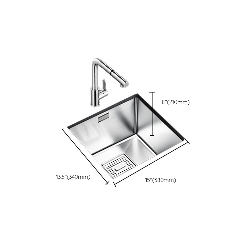Rectangle Single Bowl Kitchen Sink Stainless Steel Sink with Drain Strainer Kit Clearhalo 'Home Improvement' 'home_improvement' 'home_improvement_kitchen_sinks' 'Kitchen Remodel & Kitchen Fixtures' 'Kitchen Sinks & Faucet Components' 'Kitchen Sinks' 'kitchen_sinks' 1200x1200_0f9d4997-12d6-4804-aef5-d2bfe0253415