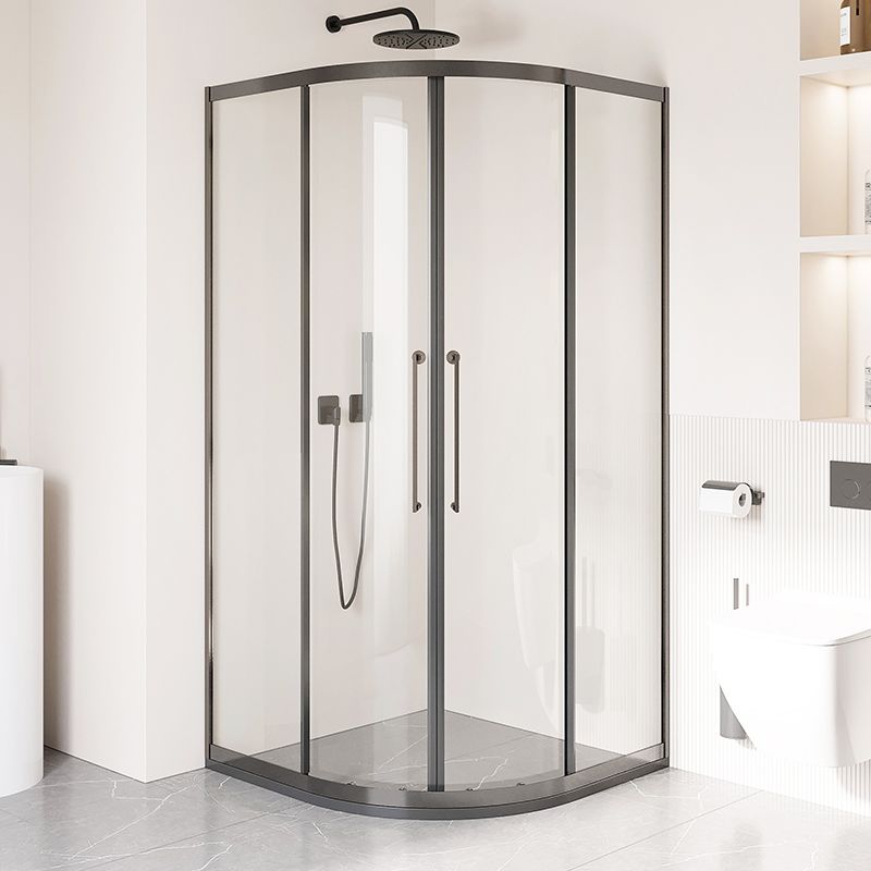 Round Shower Enclosure Double Sliding Door Tempered Glass Shower Room Clearhalo 'Bathroom Remodel & Bathroom Fixtures' 'Home Improvement' 'home_improvement' 'home_improvement_shower_stalls_enclosures' 'Shower Stalls & Enclosures' 'shower_stalls_enclosures' 'Showers & Bathtubs' 1200x1200_0fae9100-3275-4c5e-acca-d246de464c00