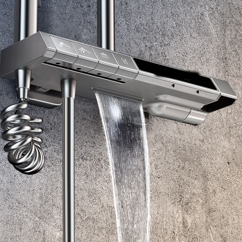 Modern Wall Mounted Shower Combo Slide Bar Included Shower Head Combo Clearhalo 'Bathroom Remodel & Bathroom Fixtures' 'Home Improvement' 'home_improvement' 'home_improvement_shower_faucets' 'Shower Faucets & Systems' 'shower_faucets' 'Showers & Bathtubs Plumbing' 'Showers & Bathtubs' 1200x1200_0fae984c-d939-492d-8092-73db88ce6d02
