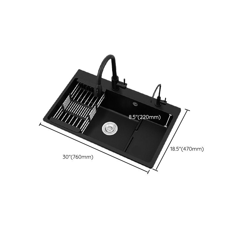 Quartz Kitchen Sink Rectangular Kitchen Sink with Drain Assembly Clearhalo 'Home Improvement' 'home_improvement' 'home_improvement_kitchen_sinks' 'Kitchen Remodel & Kitchen Fixtures' 'Kitchen Sinks & Faucet Components' 'Kitchen Sinks' 'kitchen_sinks' 1200x1200_0faef120-e5ec-4a1d-9e87-e727597273ac