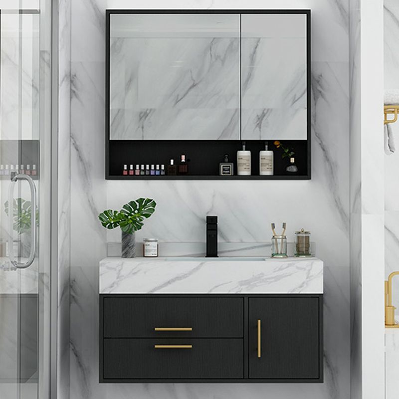Fashionable Bathroom Vanity Set Wall-Mounted Open Shelf Faucet Included Clearhalo 'Bathroom Remodel & Bathroom Fixtures' 'Bathroom Vanities' 'bathroom_vanities' 'Home Improvement' 'home_improvement' 'home_improvement_bathroom_vanities' 1200x1200_0fb0fdef-9f70-4d7e-a31b-8132c8944114