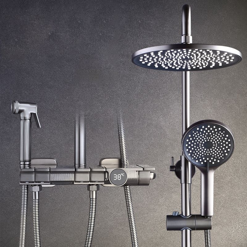 Contemporary Round and Square Shower System Wall Mounted Shower Set Clearhalo 'Bathroom Remodel & Bathroom Fixtures' 'Home Improvement' 'home_improvement' 'home_improvement_shower_faucets' 'Shower Faucets & Systems' 'shower_faucets' 'Showers & Bathtubs Plumbing' 'Showers & Bathtubs' 1200x1200_0fbbc14e-53ab-4ba6-9fa1-8dba46dc45a4