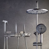 Contemporary Round and Square Shower System Wall Mounted Shower Set Clearhalo 'Bathroom Remodel & Bathroom Fixtures' 'Home Improvement' 'home_improvement' 'home_improvement_shower_faucets' 'Shower Faucets & Systems' 'shower_faucets' 'Showers & Bathtubs Plumbing' 'Showers & Bathtubs' 1200x1200_0fbbc14e-53ab-4ba6-9fa1-8dba46dc45a4