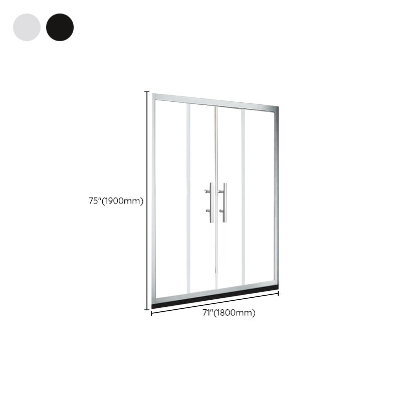 One-shaped Sliding Shower Bath Door Transparent Tempered Glass Shower Door Clearhalo 'Bathroom Remodel & Bathroom Fixtures' 'Home Improvement' 'home_improvement' 'home_improvement_shower_tub_doors' 'Shower and Tub Doors' 'shower_tub_doors' 'Showers & Bathtubs' 1200x1200_0fcc3ab0-7925-4aaa-87ba-61465f251892
