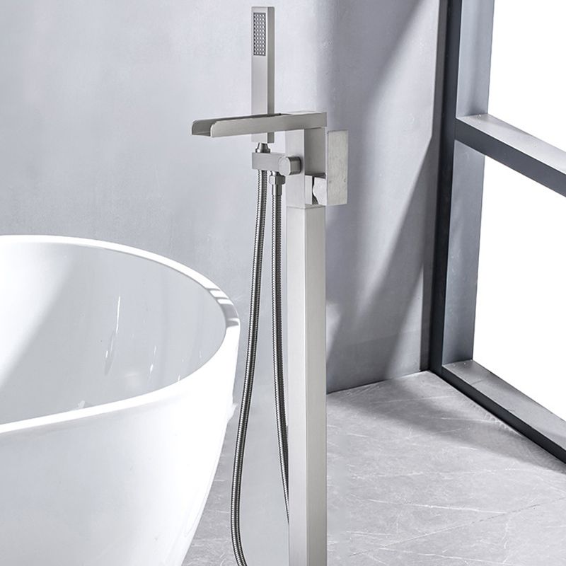 Floor Mounted Metal Freestanding Tub Filler One Handle Freestanding Bathtub Faucet Clearhalo 'Bathroom Remodel & Bathroom Fixtures' 'Bathtub Faucets' 'bathtub_faucets' 'Home Improvement' 'home_improvement' 'home_improvement_bathtub_faucets' 1200x1200_0fdbafab-c049-46b2-bf1e-90541290c07d