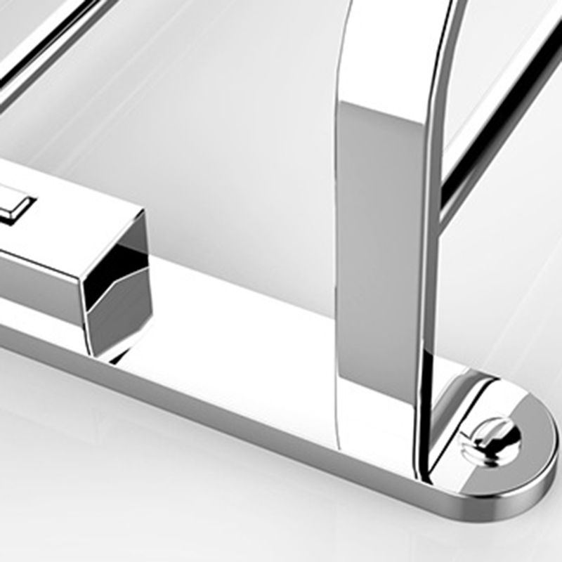 Chrome Modern Bathroom Hardware Set Stainless Steel Robe Hooks/Towel Bar & Bath Shelf Clearhalo 'Bathroom Hardware Sets' 'Bathroom Hardware' 'Bathroom Remodel & Bathroom Fixtures' 'bathroom_hardware_sets' 'Home Improvement' 'home_improvement' 'home_improvement_bathroom_hardware_sets' 1200x1200_0fdd2f34-763b-4e4a-9387-4e0e45bc2e1d