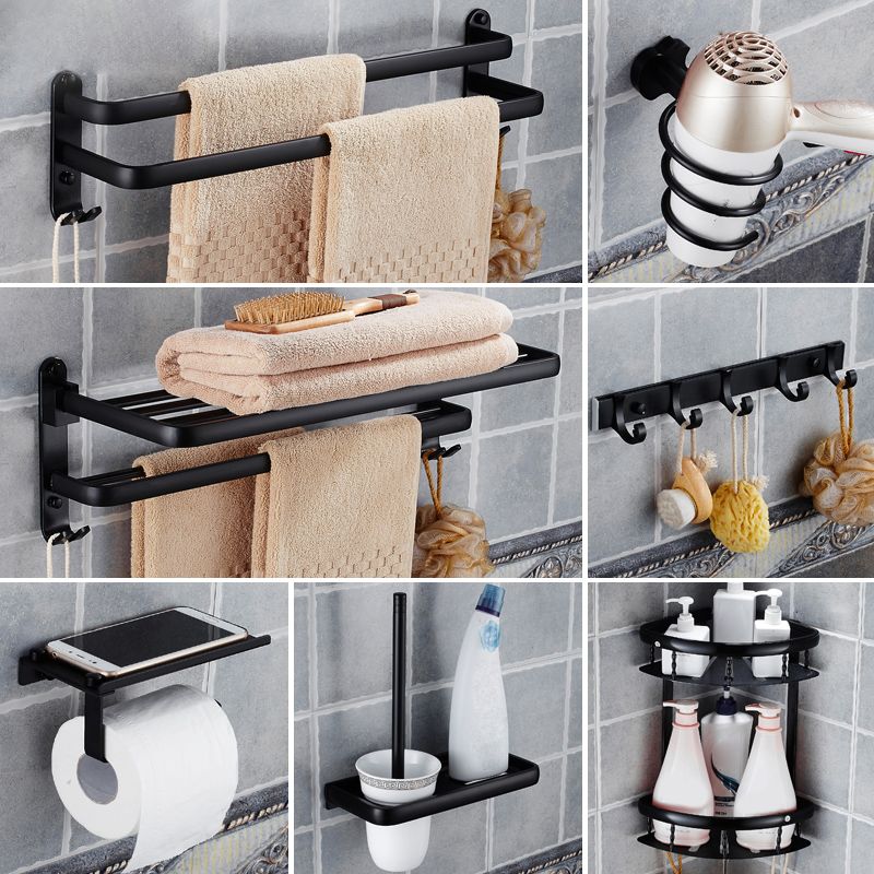 Modern Bathroom Accessories Hardware Set Black Accessories Hardware Set Clearhalo 'Bathroom Hardware Sets' 'Bathroom Hardware' 'Bathroom Remodel & Bathroom Fixtures' 'bathroom_hardware_sets' 'Home Improvement' 'home_improvement' 'home_improvement_bathroom_hardware_sets' 1200x1200_0fe9462f-879f-441f-a99a-f55c69d16cbc