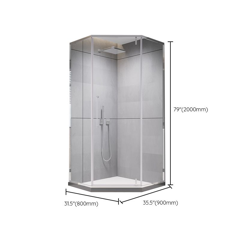 Contemporary Shower Stall Clear Neo-Angle Semi-Frameless Shower Stall Clearhalo 'Bathroom Remodel & Bathroom Fixtures' 'Home Improvement' 'home_improvement' 'home_improvement_shower_stalls_enclosures' 'Shower Stalls & Enclosures' 'shower_stalls_enclosures' 'Showers & Bathtubs' 1200x1200_0fed309a-cf20-44f4-b67a-4278f21333a9