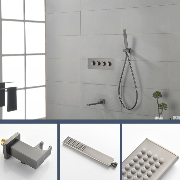 Modern Shower Combo Brass Slide Bar Included Ceiling Mounted Shower System Clearhalo 'Bathroom Remodel & Bathroom Fixtures' 'Home Improvement' 'home_improvement' 'home_improvement_shower_faucets' 'Shower Faucets & Systems' 'shower_faucets' 'Showers & Bathtubs Plumbing' 'Showers & Bathtubs' 1200x1200_0ffa467e-33ba-4387-a74f-d793eb04251d