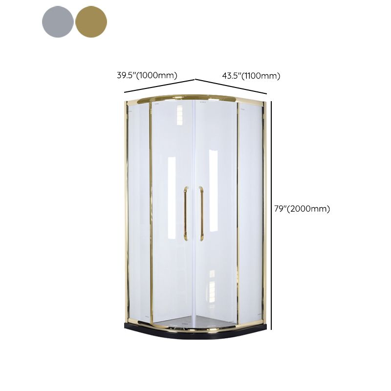 Round Shower Enclosure Clear Tempered Shower Enclosure on Corner Clearhalo 'Bathroom Remodel & Bathroom Fixtures' 'Home Improvement' 'home_improvement' 'home_improvement_shower_stalls_enclosures' 'Shower Stalls & Enclosures' 'shower_stalls_enclosures' 'Showers & Bathtubs' 1200x1200_101050a5-ef0e-4f0e-aa21-c2825748f3b3