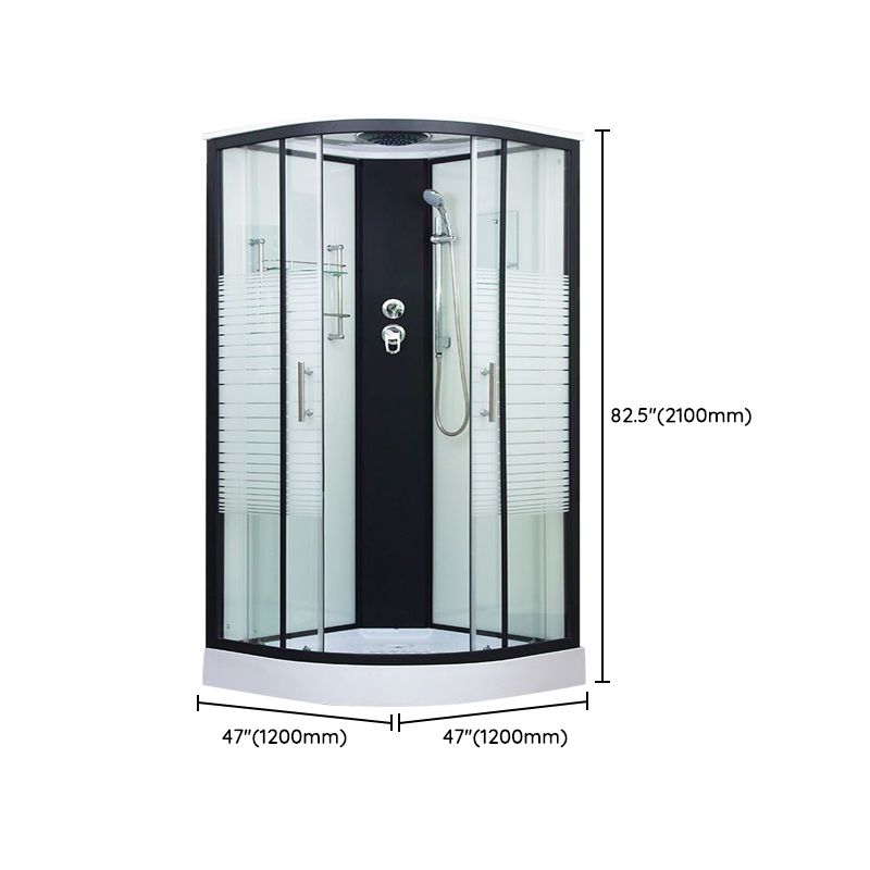 Framed Double Sliding Shower Kit Neo-Round Black Shower Stall Clearhalo 'Bathroom Remodel & Bathroom Fixtures' 'Home Improvement' 'home_improvement' 'home_improvement_shower_stalls_enclosures' 'Shower Stalls & Enclosures' 'shower_stalls_enclosures' 'Showers & Bathtubs' 1200x1200_1041c524-04e5-44b5-9874-410bca304d51