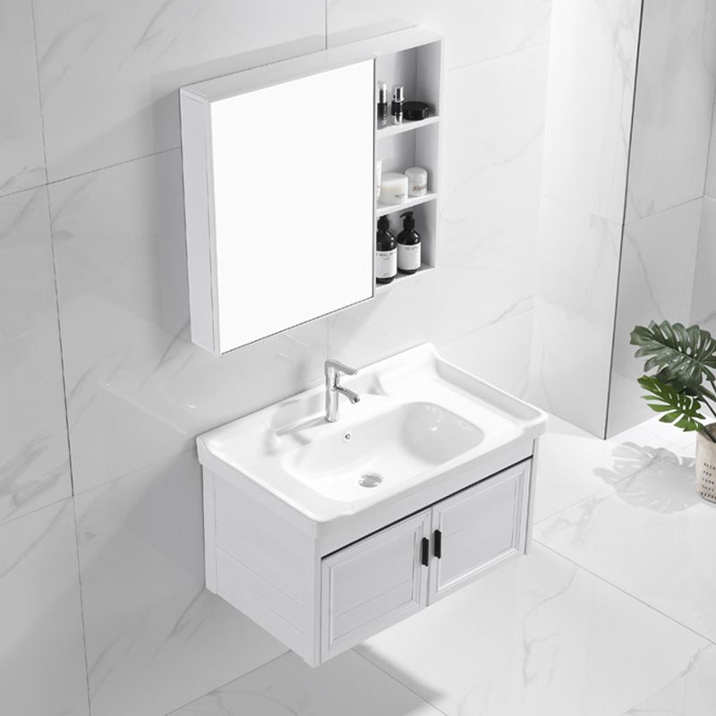 Wall Mount Modern White Bathroom Sink Vanity with Doors Sink Clearhalo 'Bathroom Remodel & Bathroom Fixtures' 'Bathroom Vanities' 'bathroom_vanities' 'Home Improvement' 'home_improvement' 'home_improvement_bathroom_vanities' 1200x1200_1043dd50-1225-4f97-86b1-23e7326a99fe