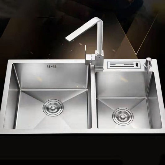 Double Basin Kitchen Sink Contemporary with Drain Assembly Sink Clearhalo 'Home Improvement' 'home_improvement' 'home_improvement_kitchen_sinks' 'Kitchen Remodel & Kitchen Fixtures' 'Kitchen Sinks & Faucet Components' 'Kitchen Sinks' 'kitchen_sinks' 1200x1200_105070d1-424a-432f-bff3-acd0e1c4fb18