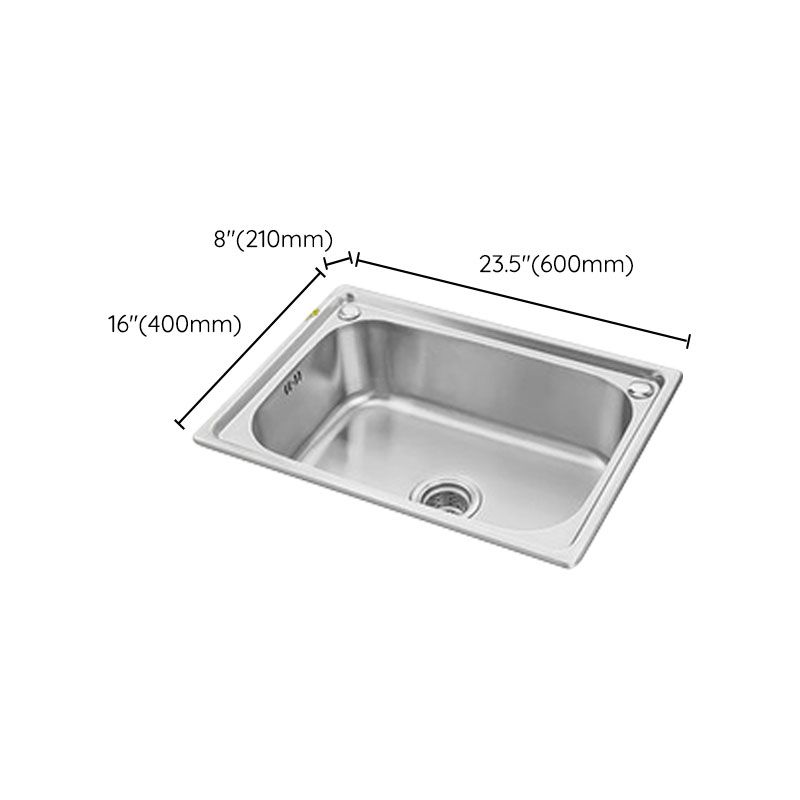 Modern Style Kitchen Sink Stainless Steel Single Bowl Kitchen Sink with Basket Strainer Clearhalo 'Home Improvement' 'home_improvement' 'home_improvement_kitchen_sinks' 'Kitchen Remodel & Kitchen Fixtures' 'Kitchen Sinks & Faucet Components' 'Kitchen Sinks' 'kitchen_sinks' 1200x1200_105725d4-5a39-4925-ad51-59682aa882d0