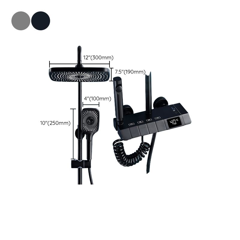 Modern Adjustable Water Flow Square Shower Faucet Shower Hose Shower System on Wall Clearhalo 'Bathroom Remodel & Bathroom Fixtures' 'Home Improvement' 'home_improvement' 'home_improvement_shower_faucets' 'Shower Faucets & Systems' 'shower_faucets' 'Showers & Bathtubs Plumbing' 'Showers & Bathtubs' 1200x1200_10585fcf-964d-4c4f-95a3-659fec765614