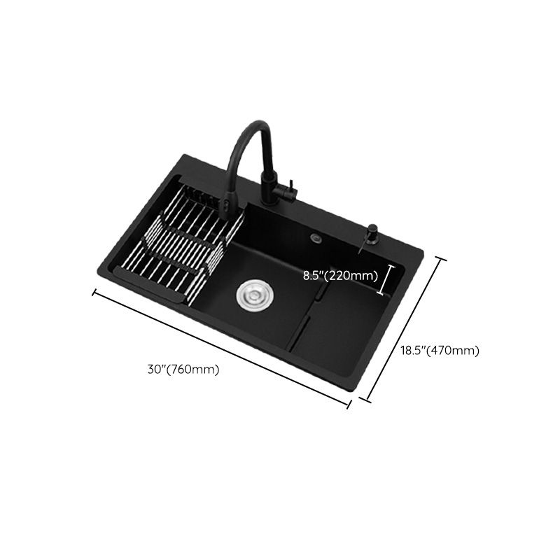 Quartz Kitchen Sink Rectangular Kitchen Sink with Drain Assembly Clearhalo 'Home Improvement' 'home_improvement' 'home_improvement_kitchen_sinks' 'Kitchen Remodel & Kitchen Fixtures' 'Kitchen Sinks & Faucet Components' 'Kitchen Sinks' 'kitchen_sinks' 1200x1200_10594ef0-ffed-48bc-80b2-87743f705b73