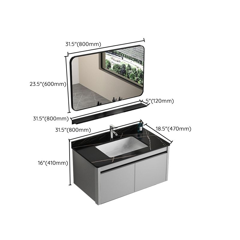 Single Sink Bathroom Vanity Modern Gray Rectangular Bath Vanity Clearhalo 'Bathroom Remodel & Bathroom Fixtures' 'Bathroom Vanities' 'bathroom_vanities' 'Home Improvement' 'home_improvement' 'home_improvement_bathroom_vanities' 1200x1200_1085a671-677f-4e9d-8522-2d46890efdaa