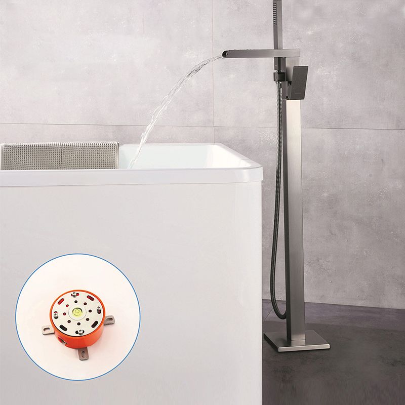 Floor Mounted Metal Freestanding Tub Filler 1 Handle Freestanding Faucet with Hose Clearhalo 'Bathroom Remodel & Bathroom Fixtures' 'Bathtub Faucets' 'bathtub_faucets' 'Home Improvement' 'home_improvement' 'home_improvement_bathtub_faucets' 1200x1200_108c7b78-1330-4c13-96a1-c8f54fc0fe7d