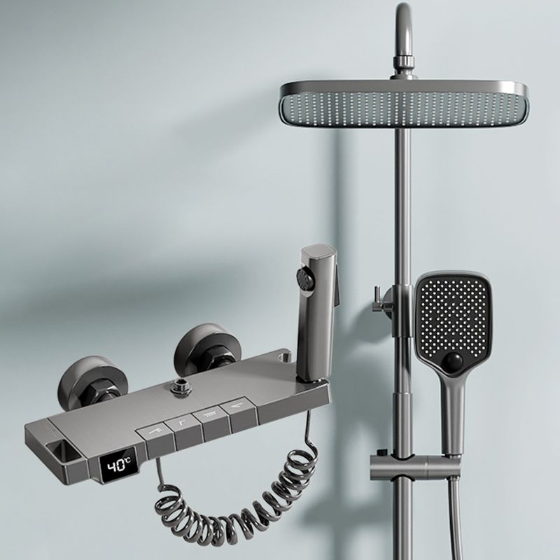 Digital Display Shower System Brass 2 Shower Heads Shower Set Clearhalo 'Bathroom Remodel & Bathroom Fixtures' 'Home Improvement' 'home_improvement' 'home_improvement_shower_faucets' 'Shower Faucets & Systems' 'shower_faucets' 'Showers & Bathtubs Plumbing' 'Showers & Bathtubs' 1200x1200_108dbf83-d042-44d3-8228-98ba5c219204