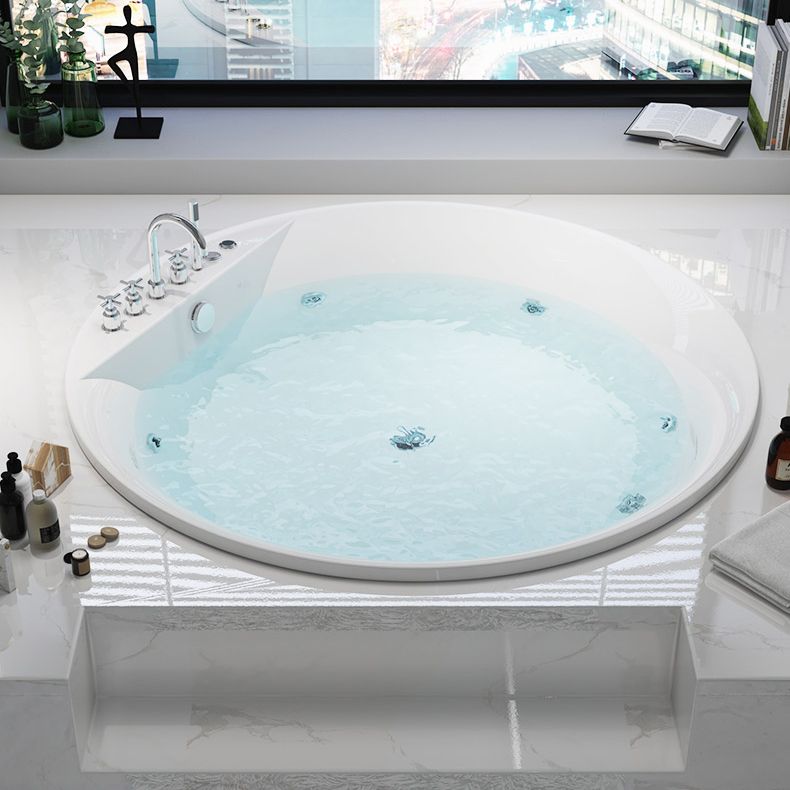 Modern White Acrylic Bath Tub Round Drop-in Bathtub for Home Clearhalo 'Bathroom Remodel & Bathroom Fixtures' 'Bathtubs' 'Home Improvement' 'home_improvement' 'home_improvement_bathtubs' 'Showers & Bathtubs' 1200x1200_10916277-ae91-4e0f-a5c8-6346a03945e8