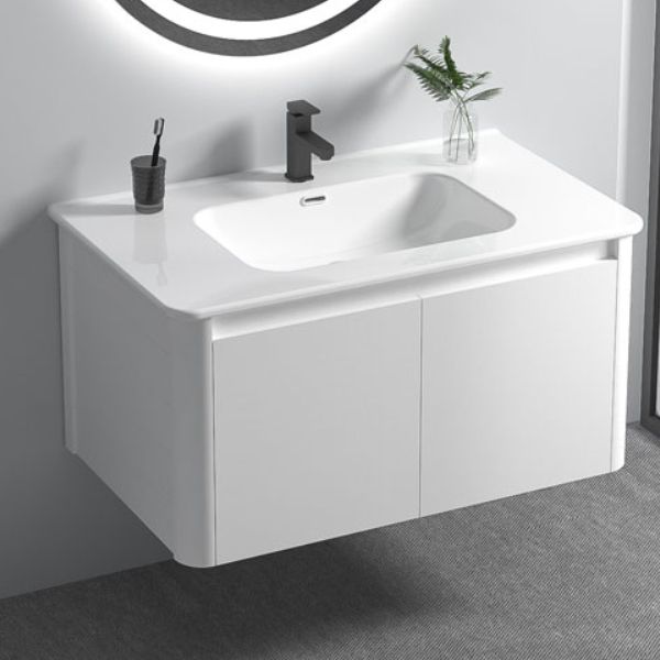 Wall Mount Bathroom Vanity Modern White Ceramic Single-Sink Vanity Set Clearhalo 'Bathroom Remodel & Bathroom Fixtures' 'Bathroom Vanities' 'bathroom_vanities' 'Home Improvement' 'home_improvement' 'home_improvement_bathroom_vanities' 1200x1200_10afd2ea-d23d-454a-861c-d4977ad9c1df