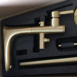 Floor Mounted Copper Bathtub Faucet Single Handle Freestanding Tub Filler Trim