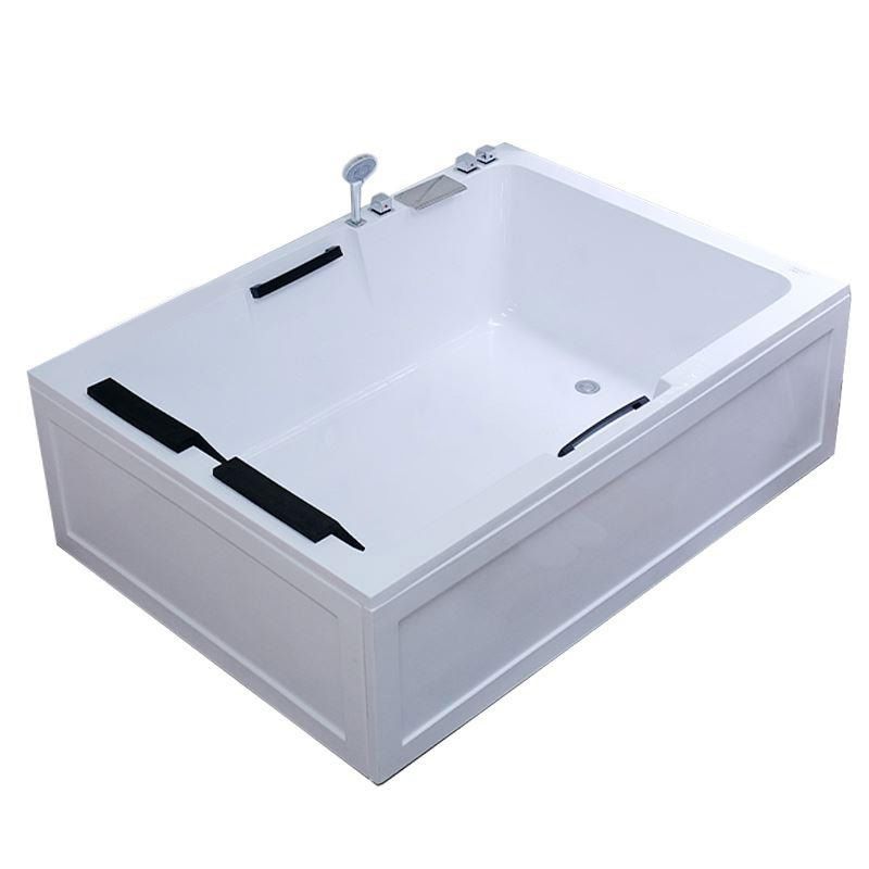 Modern Square Bath Acrylic White Soaking Right Back to Wall Bathtub Clearhalo 'Bathroom Remodel & Bathroom Fixtures' 'Bathtubs' 'Home Improvement' 'home_improvement' 'home_improvement_bathtubs' 'Showers & Bathtubs' 1200x1200_10c89817-93f4-4f9c-845f-7eb801040d90