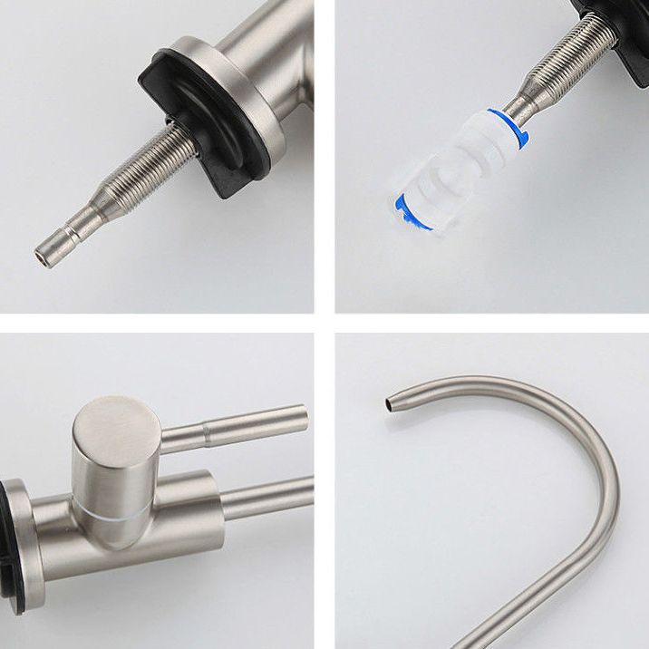 Modern 1-Handle Faucet with Water Dispenser 1-Hole Standard Kitchen Faucet Clearhalo 'Home Improvement' 'home_improvement' 'home_improvement_kitchen_faucets' 'Kitchen Faucets' 'Kitchen Remodel & Kitchen Fixtures' 'Kitchen Sinks & Faucet Components' 'kitchen_faucets' 1200x1200_10f2a648-3607-45ba-baa1-53b07b811f6c