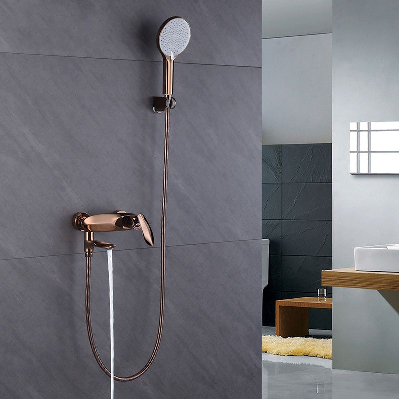 Wall Mounted Modern Round Metal Shower Brass Shower Head Shower Faucet Clearhalo 'Bathroom Remodel & Bathroom Fixtures' 'Bathtub Faucets' 'bathtub_faucets' 'Home Improvement' 'home_improvement' 'home_improvement_bathtub_faucets' 1200x1200_10fa70f3-7fb2-4681-8d38-e9438bb91adb