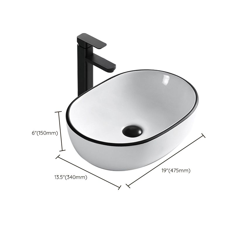 Modern Bathroom Sink Porcelain Rectangular with Overflow and Drain Assembly Basin Sink Clearhalo 'Bathroom Remodel & Bathroom Fixtures' 'Bathroom Sinks & Faucet Components' 'Bathroom Sinks' 'bathroom_sink' 'Home Improvement' 'home_improvement' 'home_improvement_bathroom_sink' 1200x1200_1110ce60-700d-44b5-b873-3cecd1c765f9