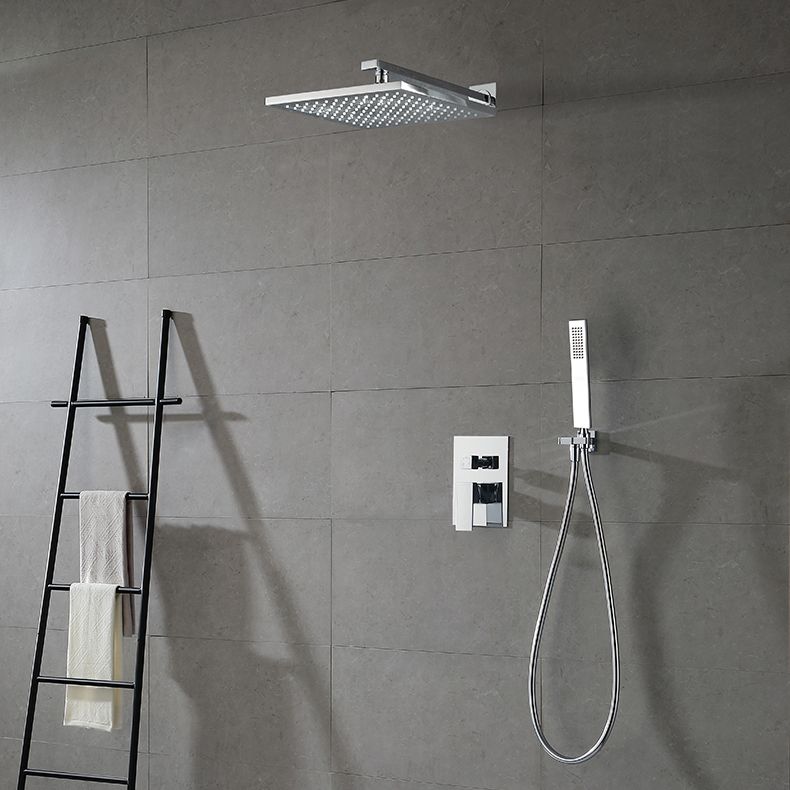 Modern Shower Faucet Brass Square Adjustable Shower Head Wall Mounted Shower Set Clearhalo 'Bathroom Remodel & Bathroom Fixtures' 'Home Improvement' 'home_improvement' 'home_improvement_shower_faucets' 'Shower Faucets & Systems' 'shower_faucets' 'Showers & Bathtubs Plumbing' 'Showers & Bathtubs' 1200x1200_11110e8b-a0e8-4f16-8258-332093ea5f90