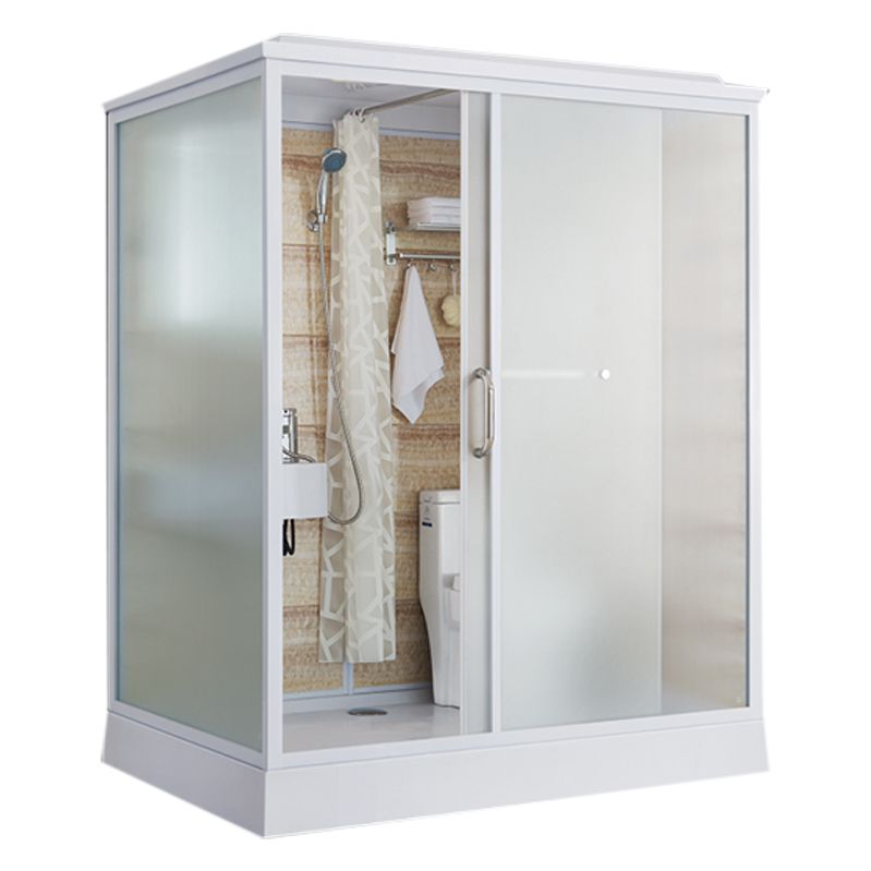 White Rectangular Shower Stall Tempered Glass Shower Enclosure without toilet Clearhalo 'Bathroom Remodel & Bathroom Fixtures' 'Home Improvement' 'home_improvement' 'home_improvement_shower_stalls_enclosures' 'Shower Stalls & Enclosures' 'shower_stalls_enclosures' 'Showers & Bathtubs' 1200x1200_1130c485-ce73-41b8-9d76-fdbb749c9643