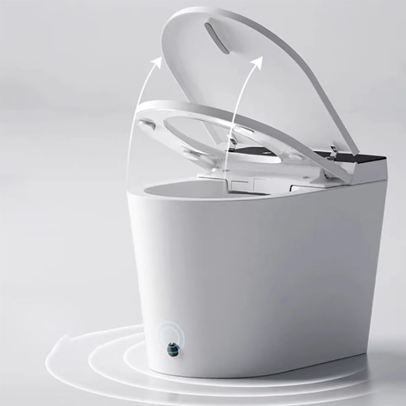 Antimicrobial Elongated Bidet Seat Heated Floor Mount Bidet Seat in White of 17.5" H Clearhalo 'Bathroom Remodel & Bathroom Fixtures' 'Bidets' 'Home Improvement' 'home_improvement' 'home_improvement_bidets' 'Toilets & Bidets' 1200x1200_113abb70-8396-4007-a6f2-ba3da26195a5