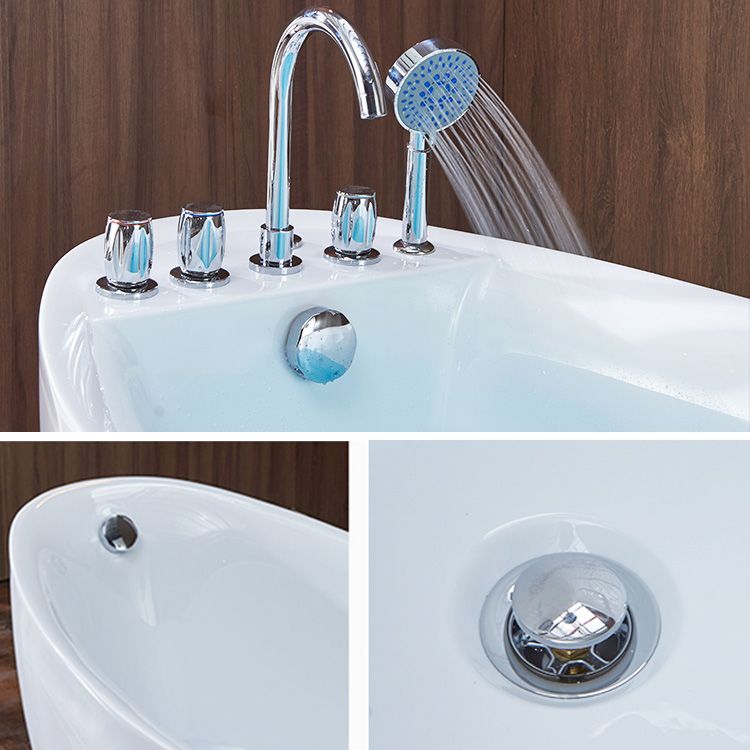 Modern White Bathtub Stand Alone Acrylic Soaking Left Oval Bath Clearhalo 'Bathroom Remodel & Bathroom Fixtures' 'Bathtubs' 'Home Improvement' 'home_improvement' 'home_improvement_bathtubs' 'Showers & Bathtubs' 1200x1200_11480dad-ba99-4325-9396-8adeb76f4fd9