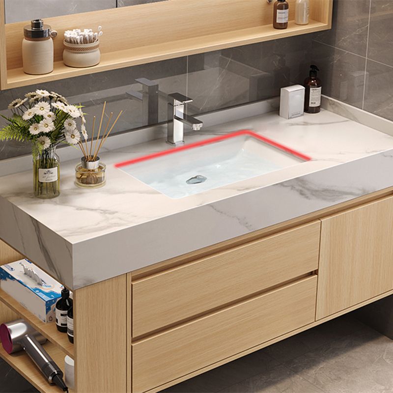 Gorgeous Sink Vanity Wood Wall-Mounted Mirror Cabinet Vanity Cabinet with Storage Shelving Clearhalo 'Bathroom Remodel & Bathroom Fixtures' 'Bathroom Vanities' 'bathroom_vanities' 'Home Improvement' 'home_improvement' 'home_improvement_bathroom_vanities' 1200x1200_11800047-c127-44de-beac-6352ade19bfd