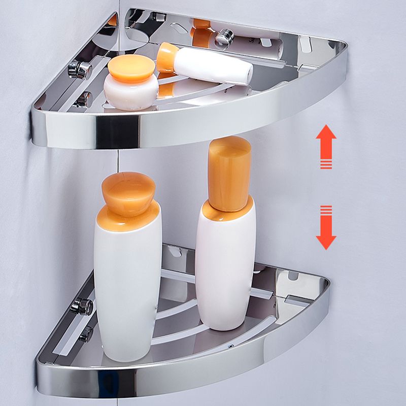 Silver/Black Bathroom Set Modern 1/2/3 - Piece Anti-rust Bath Shelf Clearhalo 'Bathroom Hardware Sets' 'Bathroom Hardware' 'Bathroom Remodel & Bathroom Fixtures' 'bathroom_hardware_sets' 'Home Improvement' 'home_improvement' 'home_improvement_bathroom_hardware_sets' 1200x1200_1181882a-abad-44c7-978b-23dca622b8b4