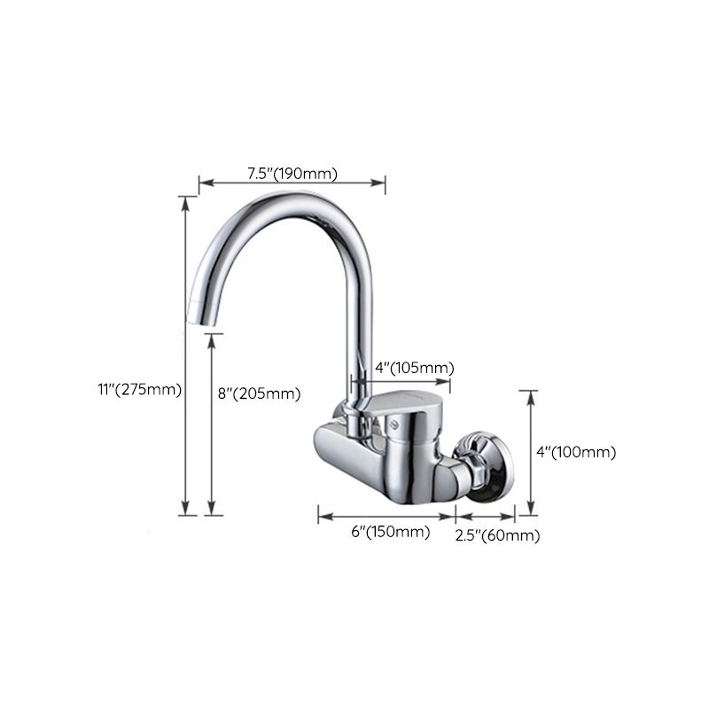 Modern Bridge Kitchen Faucet Brass Lever Handles Swivel Spout Wall Mounted Bar Faucet Clearhalo 'Home Improvement' 'home_improvement' 'home_improvement_kitchen_faucets' 'Kitchen Faucets' 'Kitchen Remodel & Kitchen Fixtures' 'Kitchen Sinks & Faucet Components' 'kitchen_faucets' 1200x1200_1198dd19-7596-422a-a76c-6c34189879a6