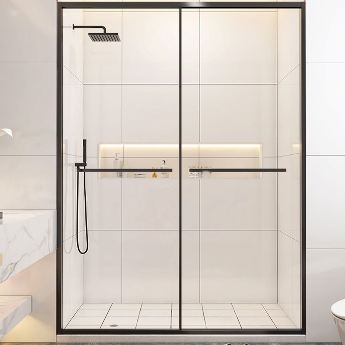 Double Sliding Glass Shower Door Stainless Steel Narrow Frame Shower Screen Clearhalo 'Bathroom Remodel & Bathroom Fixtures' 'Home Improvement' 'home_improvement' 'home_improvement_shower_tub_doors' 'Shower and Tub Doors' 'shower_tub_doors' 'Showers & Bathtubs' 1200x1200_11c70231-d684-4a26-bb68-b3cee18e3ac6