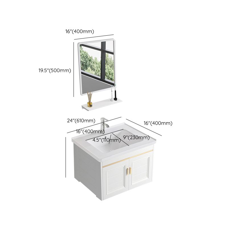 Sink Vanity Set White Drawers Wall-mounted Rectangular Sink with Faucet Clearhalo 'Bathroom Remodel & Bathroom Fixtures' 'Bathroom Vanities' 'bathroom_vanities' 'Home Improvement' 'home_improvement' 'home_improvement_bathroom_vanities' 1200x1200_11ef2b18-4cb1-4859-8028-3fa870492787